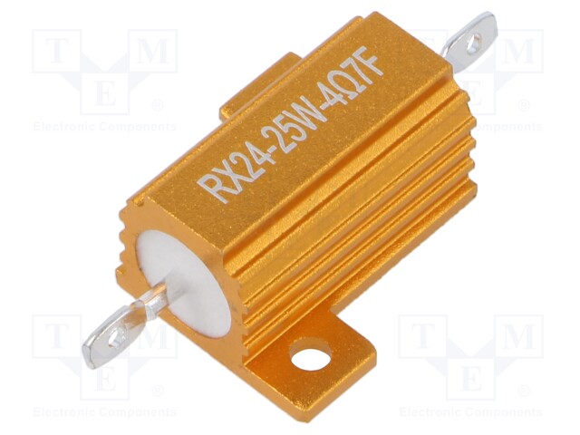 Resistor: wire-wound; with heatsink; 4.7Ω; 25W; ±1%; 50ppm/°C