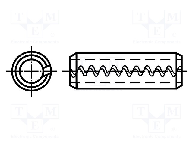 Springy stud; A2 stainless steel; BN: 686; Ø: 5mm; L: 14mm