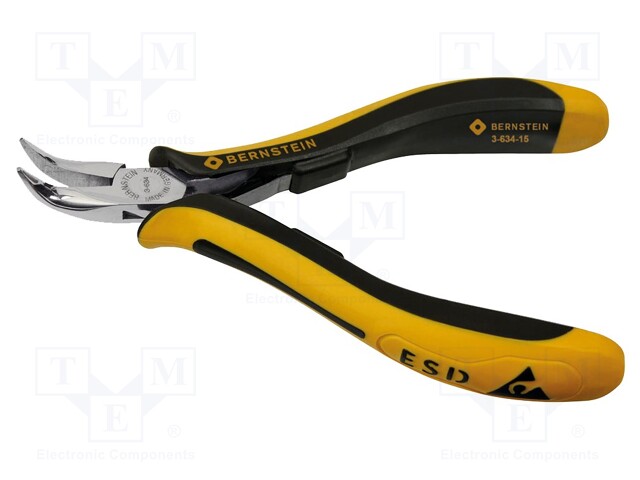 Pliers; curved,half-rounded nose; ESD; 120mm