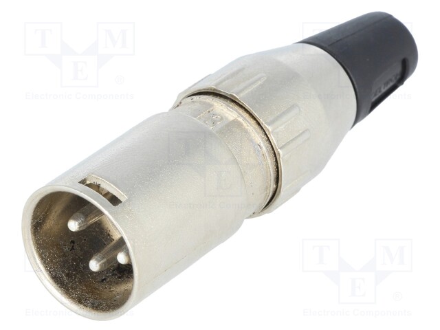 Plug; XLR; male; PIN: 3; straight; for cable; soldering; 50V; 15A