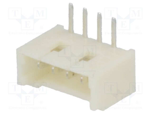 Socket; wire-board; male; 1.25mm; PIN: 4; THT; 125V; 1A; tinned