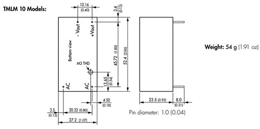 Converter: AC/DC; 10W; Uout: 15VDC; Iout: 667mA; 78%; Mounting: PCB