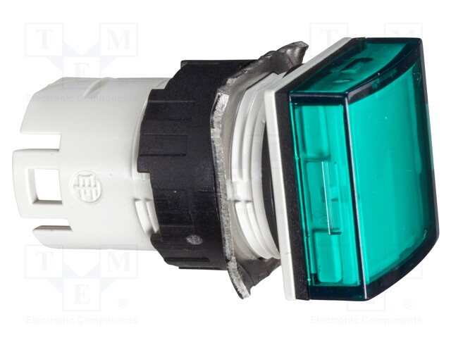 Indicator Lens, Green, Square, 16 mm, Pilot Light Head