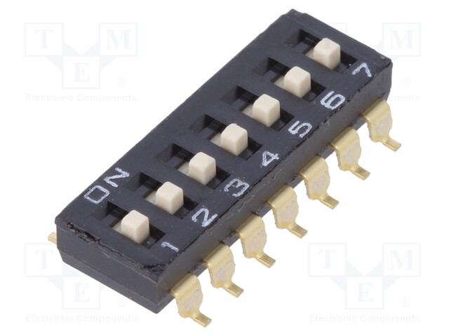 Switch: DIP-SWITCH; Poles number: 7; ON-OFF; 0.025A/24VDC; Pos: 2