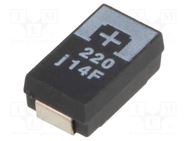 Capacitor: tantalum-polymer; 220uF; 6.3VDC; TPF; SMD; ±20%; 2000h