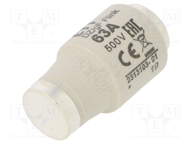 Fuse: fuse; quick blow; 63A; 500VAC; 500VDC; ceramic; DIII; D