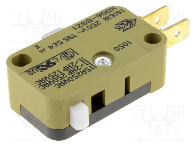 Microswitch SNAP ACTION; without lever; SPDT; 16A/250VAC; Pos: 2