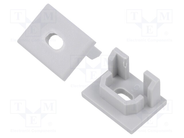 Cap for LED profiles; grey; PDS-4-PLUS; with hole