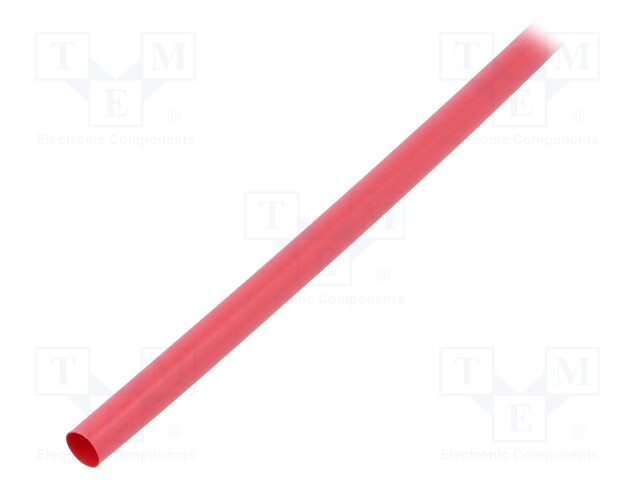 Heat shrink sleeve; glueless; 3: 1; 9mm; L: 1.2m; red; polyolefine