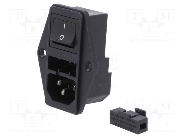 Connector: AC supply; socket; male; 10A; 250VAC; IEC 60320