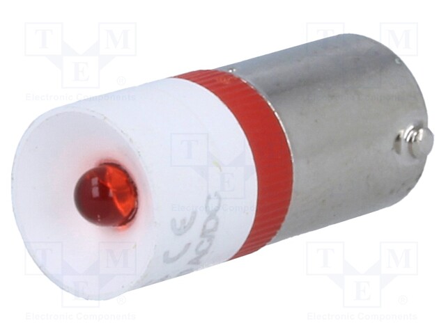 LED lamp; red; BA9S; 230VAC