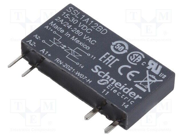 Relay: solid state; Ucntrl: 15÷30VDC; Icntrl max: 6mA; 2A; 3.5kΩ