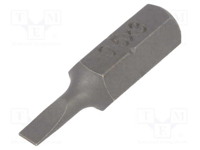 Screwdriver bit; slot; 3,0x0,5mm; Overall len: 25mm