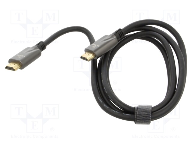 Cable; HDCP 2.2,HDMI 2.1; HDMI plug,both sides; textile; 1.5m