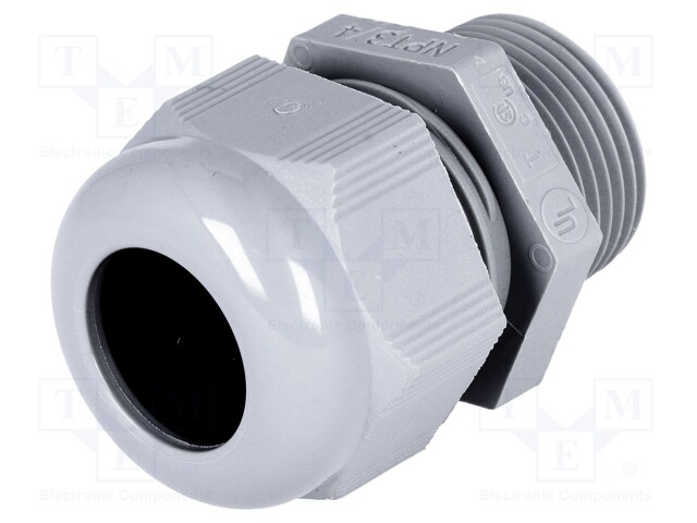 Cable gland; NPT3/4"; IP68; Mat: polyamide; dark grey