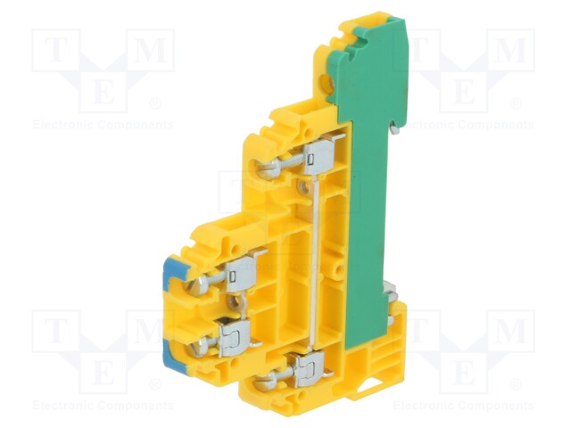 Splice terminal: rail; 0.5÷4mm2; yellow-green; screw terminal