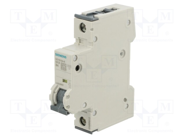 Circuit Breaker, MCB, 5SY6, 1P, 6 kA, 400 V, 4 A