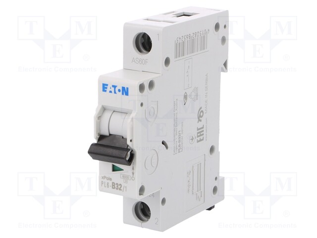 Circuit breaker; 230/400VAC; Inom: 32A; Poles: 1; DIN; Charact: B