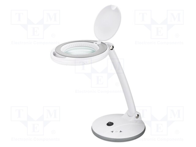 Desktop magnifier with backlight; 3dpt; Ø100mm; 6W; Plug: EU