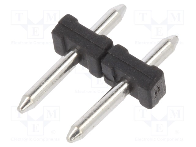 Pin strips; straight; 5mm; ways: 2; on PCBs; THT; pin header; tinned