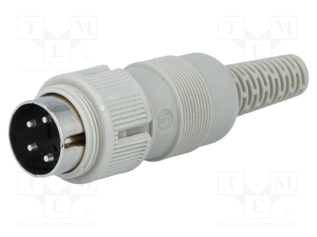 Plug; DIN; male; PIN: 4; Layout: 216°; straight; for cable; soldering