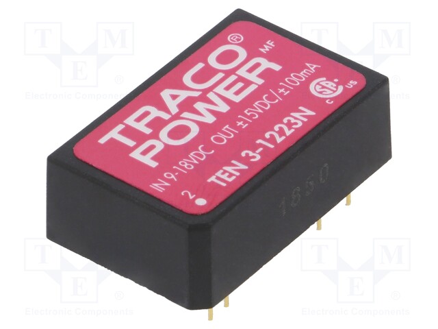 Converter: DC/DC; 3W; Uin: 9÷18V; Uout: 15VDC; Uout2: -15VDC; DIP24