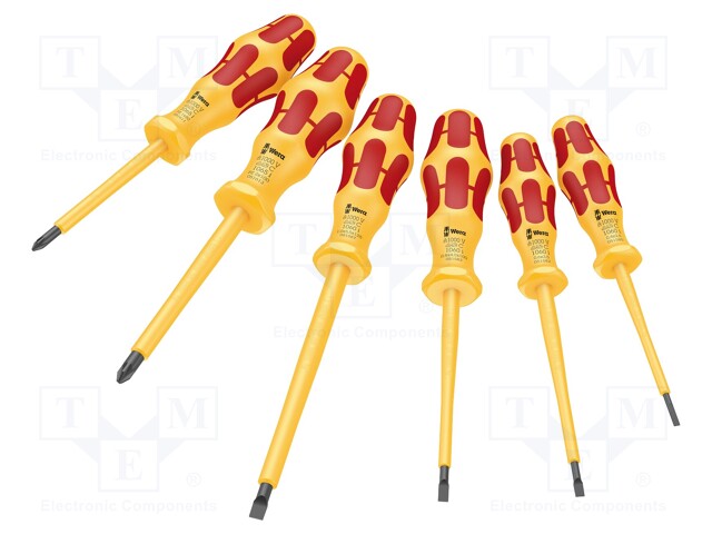 Kit: screwdrivers; Pcs: 6; insulated; Pozidriv®,slot