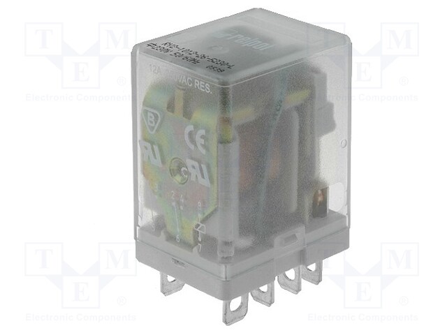 Relay: electromagnetic; DPDT; Ucoil: 230VAC; 12A; max.30VDC; 16.1kΩ