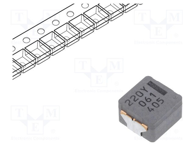 Power Inductor (SMD), 22 µH, 4.1 A, Wirewound, 6.9 A, 8.5mm x 8mm x 5.4mm