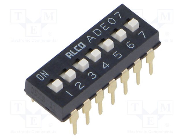 Switch: DIP-SWITCH; Poles number: 7; OFF-ON; 0.1A/24VDC; Pos: 2