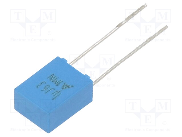 Capacitor: polyester; 1uF; 40VAC; 63VDC; Pitch: 5mm; ±5%