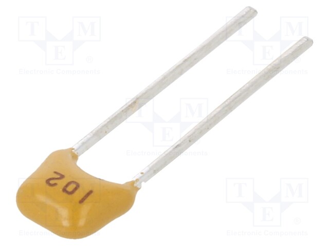 Capacitor: ceramic; 1nF; 100V; X7R; ±10%; THT; 2.54mm