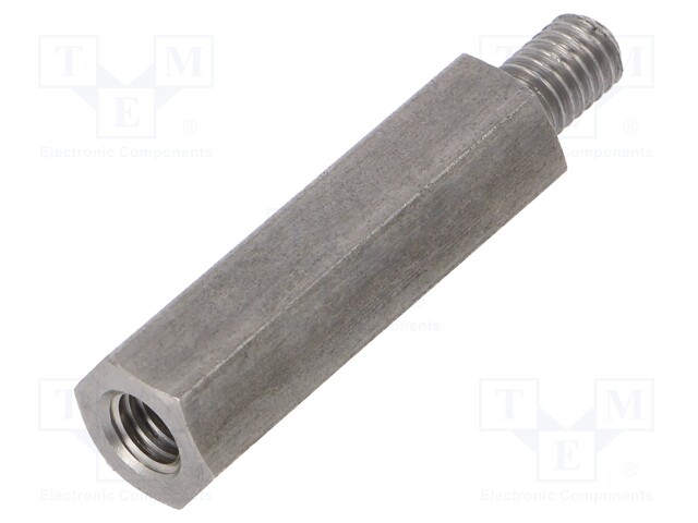 Screwed spacer sleeve; Int.thread: M6; 35mm; Ext.thread: M6