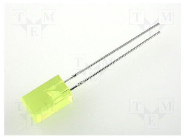 LED; square; 5x5mm; yellow; 1÷5mcd; 110°; Front: flat; 20mA; 2.1÷2.5V