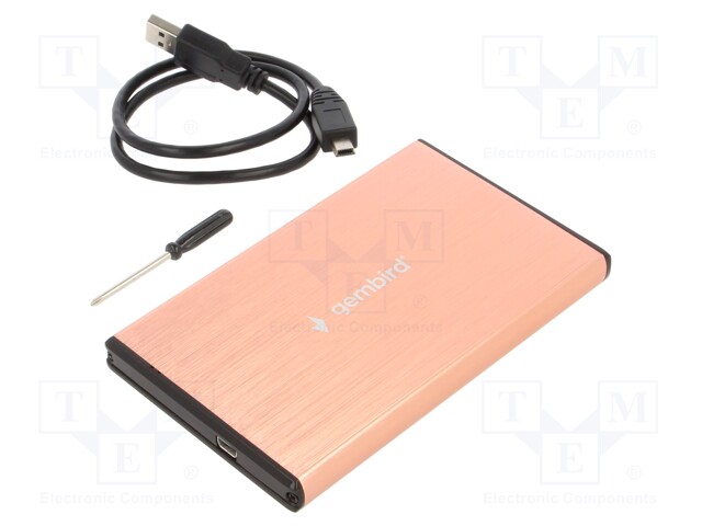 Hard discs housing: 2,5"; stores 1x HDD 2,5"; USB 3.0; pink