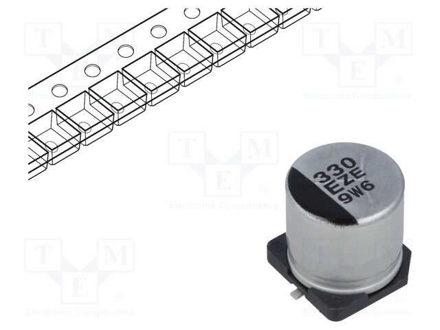 Capacitor: hybrid; 330uF; 25VDC; ESR: 20mΩ; ZE; SMD; ±20%; -55÷125°C