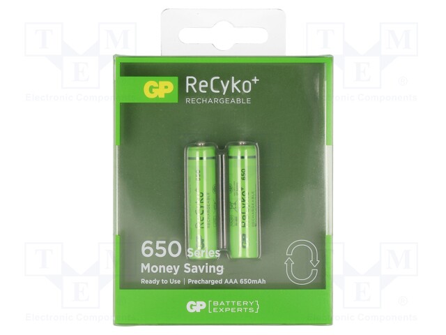 Re-battery: Ni-MH; AAA,R3; 1.2V; 650mAh; LSD; Package: blister