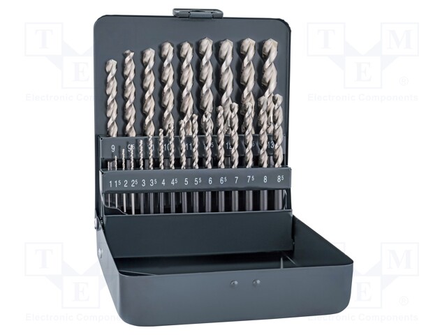Drill set; Application: metal,steel,stainless steel; Pcs: 25