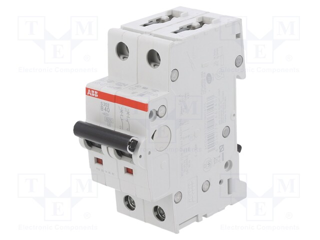 Circuit breaker; 400VAC; Inom: 40A; Poles: 2; DIN; Charact: B; 6kA