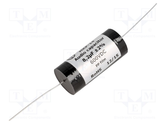 Capacitor: polypropylene; 8.2uF; 600VDC; ±2%; Ø30.8x45mm; -25÷85°C