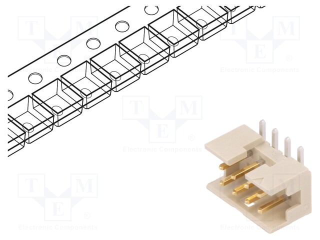 Socket; wire-board; male; Minitek; 2mm; PIN: 8; SMT; on PCBs; 2A