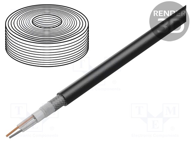 Wire: microphone cable; 2x0,35mm2; black; OFC; PUR; -40÷80°C; Ø6mm