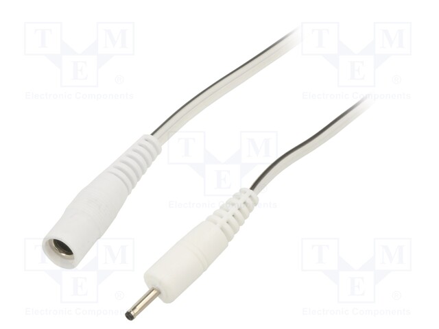 Cable; DC 0,7/2,35 plug,DC 5,5/2,1 socket; straight; 0.5mm2
