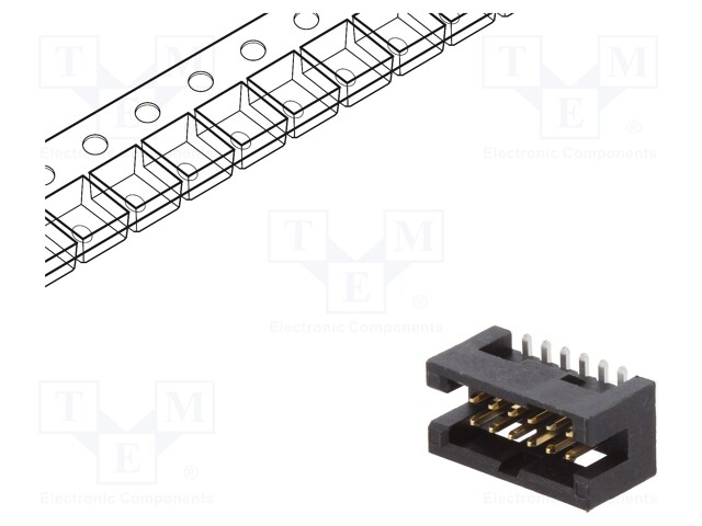 Socket; IDC; Minitek127; male; PIN: 12; vertical; 1.27mm; SMT; 2x6