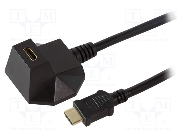 HDMI extender; HDMI socket,HDMI plug; black; Features: shielded