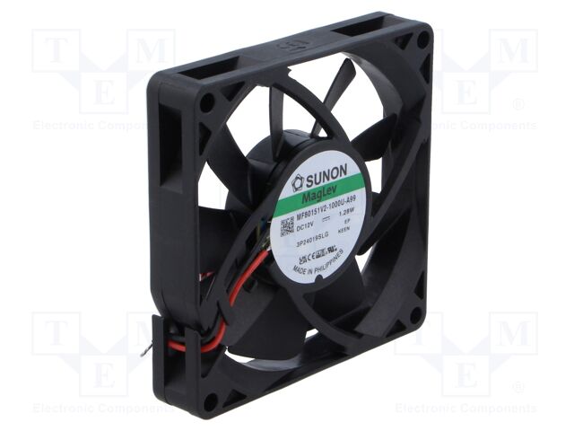 Fan: DC; axial; 12VDC; 80x80x15mm; 57.06m3/h; 33.6dBA; Vapo; 3100rpm