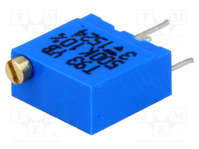 Potentiometer: mounting; multiturn; 500kΩ; 500mW; THT; ±10%; linear