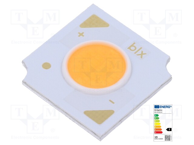 Power LED; COB; white warm; 120°; 350mA; P: 25.6W; 13.5x13.5x1.63mm