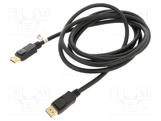 Cable; DisplayPort 2.1; DisplayPort plug,both sides; 3m; black