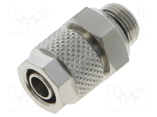 Screw-on fitting; threaded; max.15bar; nickel plated brass; 6mm